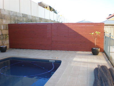 Pool Fence after decking fitted.